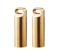 2 Pastilleros, Pastilleros Portátiles, Pastillero Impermeable de Uso Diario, Organizador Portátil para Acampar y Viajar (Gold, 3.9 * 1.15cm)
