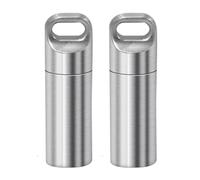 2 Pastilleros, Pastilleros Portátiles, Pastillero Impermeable de Uso Diario, Organizador Portátil para Acampar y Viajar (Silver, 3.9 * 1.15cm)