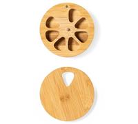 2 pastilleros semanales compactos con 7 compartimentos, de bambú, dispensador de pastillas, pastillero con tapa magnética, material sostenible