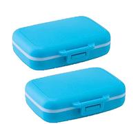 2 pastilleros semanales, organizador de pastillas, caja de almacenamiento, caja de almacenamiento portátil, organizador semanal para pastillas/vitaminas/aceite de pescado/suplementos (verde) (az