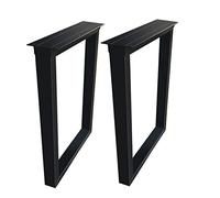 2 patas de metal negro resistentes para mesa, diseño rústico industrial de tubo cuadrado, patas de muebles para mesas de comedor, mesas de café, escritorios, resistentes y elegantes