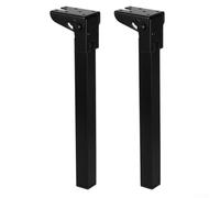 2 patas plegables para mesa, soporte plegable de hierro con bisagras de resorte de 90°, para mesas de bricolaje, camas, sofás, muebles de camping, color negro