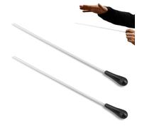 2 PC que conduce Baton, conductor profesional Baton Baton Music Conductor Stick Wand Direction Stick con Handle para conciertos orquestales corales (Black)