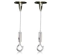 2 PCS 1.5M Cable de Acero Inoxidable, Alambre para Colgar Cuadros Ajustable para Luces, Fotos, Ropas,alambre de espino,cable de acero,hilo invisible,cable acero(Máx Soporte 30Kg)