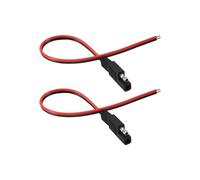 2 Pcs 18AWG SAE Extension Cable 2-Pin SAE Quick Connector Disconnect Plug 10A Solar Battery Panel SAE Plug Wire 1Ft/30cm