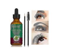 2 Pcs 30ml Castor Oil Lash & Brow Brushes with Pure Castor Oil for Enhanced Eyelash & Eyebrow Hair Growth