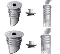 2 Pcs 35-40 y 45-50mm Sello de Tubería de Drenaje de Lavadora WISIRENT, Gris Sello de Tubería de Lavadora Desodorante de Sello de Tubería de Drenaje, Sellos de Alcantarillado de Tubería de Cocina