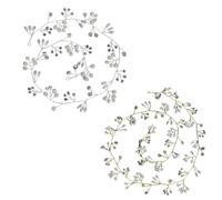 2 PCS 35 cm Diadema de boda con cuentas y diamantes de imitación, Accesorios para el cabello, Diadema plateada hecha a mano