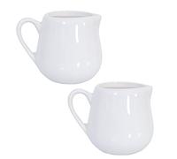 2 Pcs 50 ml/150 ml jarra de leche de cerámica color blanco cocina verter café crema taza de salsa con mango por +ing, Blanco, small