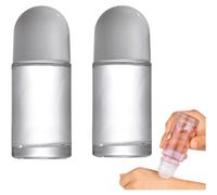 2 PCS 50 ml de vidrio vaco Botellas de rodillo con rodillo de plstico Rollo en botellas Contenedores Bola de masaje de masaje de fuga con tapa blan