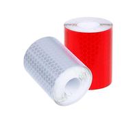 2 Pcs 50mm 3 Meter Adhesive Tape Warning Tape Reflector Tape Security Marking Tape White And Red