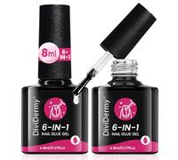 2 Pcs 6 en 1 Nail Glue, Geles Para Extensión De Uñas, Pegamento Postizas De Nail Extend Pegamento, Necesita Curar Bajo UV Lámpara, Para Uñas Claro Tips Y A Presión