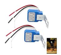 2 Pcs AC/DC 12V 10A Interruptores Automáticos Crepusculares, Sensor de Luz Fotocélula para Iluminación Exterior, Impermeable y Duradero, Compatible con Varias Bombillas para Jardines y Calles