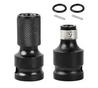 2 pcs Adaptador de Llave de Impacto de Vaso, Adaptadores de Broca de Mandril Convertidor 1/2 Cuadrado a 1/4 Hexagonal y Reductores Accesorios Con pasador+anillo para Carraca Destornillador (C)