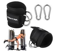 2 Pcs Ajustable Tobillera para Cable Máquina, Tobilleras Poleas Gym con Anillo en D Doble, Accesorios para Gym Cable, Cómoda Tobillera para Polea, Tobilleras Polea para Ejercitar Las Piernas Glúteos