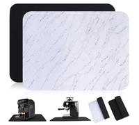 2 Pcs Alfombrilla Escurreplatos de Café Máquina, Alfombrilla Cafeteras Automáticas Antideslizante Absorbente, Alfombra Fregadero de Silicona para Protector Encimera de Cocina, 40 x 30 cm