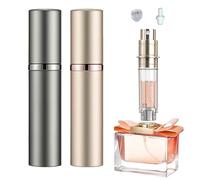 2 PCS Atomizador Perfume 5ml Frasco Perfume Recargable Perfumes Miniatura Pulverizador Small Fume Perfumador Dispensador de Viaje,Spray Pulverizador Pequeño para Colonia (Gris oscuro,Dorado champán)