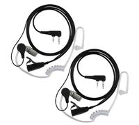 2 Pcs Auricular Walkie Talkie de Seguridad de 2 Pines con Botón PTT,150CM, Compatible con Radio Bidireccional Kenwood Bao-Feng UV5R 888S RT24 RT27 HESENATE HT999