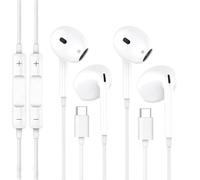2 PCS Auriculares USB C CompatiblesiPhone 17 16 15 Pro MAX Plus,Pro, Pixel 8 7 6A, Ergonomía y Sonido Hi-Fi, con Micrófono y Control de Volumen, Compatibles con Samsung Galaxy S24 S23 Ultra
