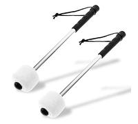 2 PCS Baquetas de Bombo,Mazo De Bombo,Mazos De Percusión con Cabezal de Fieltro de Lana,Mazos de Tambor de Marcha Baquetas de Fieltro de Lana