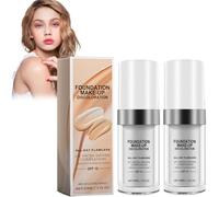 2 PCS Base Líquida, Tono Piel Cálida Que Cambia Color Impecable, Maquillaje Corrector Cobertura Líquida Rostro Desnudo, Make Up Cream Colour Correcting BB Cream Hidratante
