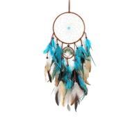 2 Pcs Blue Feather Dream Net Dream Catcher Net Para La Decoración Del Hogar Adornos De Pared Creativos Hechos A Mano (Azul)