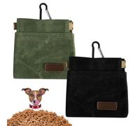 2 Pcs Bolsa Premios Perro Adiestramiento, Dispensador de Bolsa de Entrenamiento para Perros on Cierre Automático y Mosquetón para Comida Pequeña Manos Libres (2 Colores)