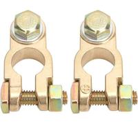 2 PCS Bornes de Batería, Abrazaderas de Los Terminales de Batería LatónM8 17-19mm Positivo y Negativo, Desconectador de Bateria 12v para Moto Conectores de Batería Liberación Rápida para Coche