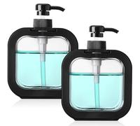 2 Pcs Botes para Gel y Champú, 500 ml Dispensador Jabon Ducha, Dispensadores de Gel y Champu, Botellas de Champú Vacías, Dosificador de Bomba Rellenables para Líquido Loción Baño Gel de Ducha