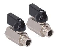 2 Pcs Brass Mini Ball Valve, Small DN8 G1/4 Male Female Thread, Electroplated Sandblasting Finish, High Air Tightness, Rotatable Handle for Water Gas Pipe Fittings