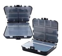 2 Pcs Caja Para Aparejos De Pesca Caja De Piezas Suministros PláStico Profesional Para Caja De Almacenamiento Contenedor, La Caja De Cebo De Pesca Está Equipada Con 12 Compartimentos Independientes
