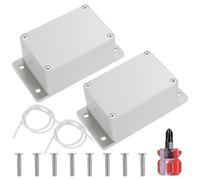 2 Pcs Cajas de Conexiones Estanca Exterior Electricas IP65, Caja de Derivación con Oreja Fija, Cajas de Electrónica Plástico, Conexiones Cables Electricos Estancos (100X68X50MM, blanco grisáceo)