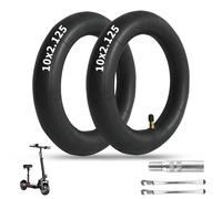 2 Pcs Cámaras Patinete 10x2.125, Cámaras de Aire Reforzada 10 Pulgadas para Scooter Eléctrico, Cochecito Bebé, 2 Palas y Extensor de Válvula