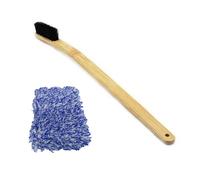 2 Pcs Car Accessories: 1 Pcs Car Rim Wheel Bamboo Handle Mane Brushes & 1 Pcs Car Wash Cloth Microfiber Car Wash Towel