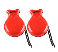 2 PCS Castanets Baile Flamenco Con Cuerda Madera Española Castanet Hand Percussion Instrument Musical Toy For Kids Castanets Mano Instrumento Percusión Para Principiantes Y