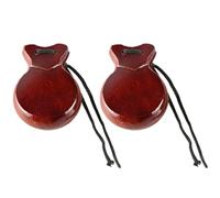 2 PCS Castanets Baile Flamenco Con Cuerda Madera Española Castanet Hand Percussion Instrument Musical Toy For Kids Castanets Mano Instrumento Percusión Para Principiantes Y