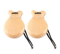 2 PCS Castanets Baile Flamenco Con Cuerda Madera Española Castanet Hand Percussion Instrument Musical Toy For Kids Castanets Mano Instrumento Percusión Para Principiantes Y