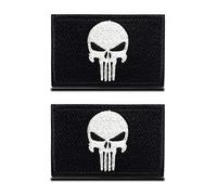 2 Pcs Castigador Punish Esqueleto Emblema La Alianza Parche Gancho y Lazo Bordado Emblema Parche para el Equipo de Ropa Abrigo Mochila Gorras Viajes Hombro Táctico Militar