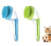 2 Pcs Cepillo de Baño Para Mascotas con Dispensador de Champú, Generador de Burbujas, Limpiador de Patas de Perro, Depurador de Champú de Silicona Suave