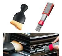 2 PCS Cepillo de Limpieza para Coche, Ideal para Detalle y Limpieza Interior de Vehículos esto cepillo son para tarea de limpieza en el hogar y la oficina Úsalos para limpiar persiana, teclado (A)