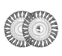 2 Pcs Cepillo Desbrozadora, 125 mm x 22 mm Cepillo de Malezas para Desmalezadora, Disco Accesorios de Desbrozadora de Rueda Alambre Acero para Amoladora Angular Limpieza de Malezas Musgo