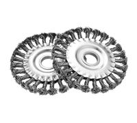 2 Pcs Cepillos de Alambre Taladro, Cepillos Redondos, Cepillo de Alambre Redondo para Amoladora Angular Esmeriladora, 125 mm x 22 mm Disco de Alambre, Cepillo Metalico Limpieza Pulir Eliminar óxido