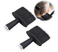 2 PCS Cepillos de Cuello de Peluquería, Peluquero Cepillos de Cuello Brocha de Peluquería, Cepillo de Barbero para Retirar el Pelo del Cuello,Cepillo Suave para Salón, Barbero, Peluqueros, Negro