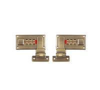 2 pcs Cerrojo Para Caja de Joyería, Metal Cierres Para Cajas Madera, Cerrojos de Bloqueo de Caja,Maletín Cerraduras de Combinación, Combinación de Reemplazo de 3 Dígitos (Bronce color)