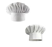 2 PCS Chef Hat for Man & Women, Adjustable Adult Kitchen Chef Cap, Breathable Chef Cap Cafe Restaurant Hats, Unisex Chef Hat for Adult Pastry Chef Bar Home Hotel, blanco, 30-40