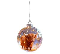 2 PCS Christmas Tree Decorations Crystal Ball Hanging Ornaments, 3D Animal Ball Seasonal Rabbit/Elk/Cow/Squirrel/Polar Bear/Tod For Trees, Decor, Gift For Mom Dad Pets Kids Friends