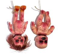 2 PCS CLATERY Doll Bloody Died Girl & Boy 10 en Halloween Scary Hounted Doll Hanging PVC Portable Horror Dolls para Hounted House, Game Game, Halloween 2025