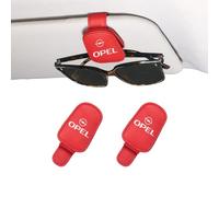 2 PCS Clip Gafas de Sol Coche para Opel Insignia B Grand Sport Tourer Wagon 2017-2022, Soportes magnéticos de Cuero para Lentes Apto Guardar Gafas De Coche, Tarjetas,B Red