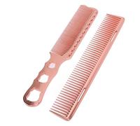 2 Pcs Cocinios de Aluminio Combinados de Metal para el Cabello Fino Peinado Peinador de Peatillo a Alta Temperatura Peine Peinador para Salón para Salón (Roseate Gold)
