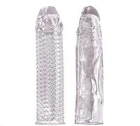 2 PCS CondóN Masculino Alargado Transparente Extensible Dispositivo Anticonceptivo De Seguridad De EyaculacióN TardíA Reutilizable Dispositivo Anticonceptivo Para Parejas